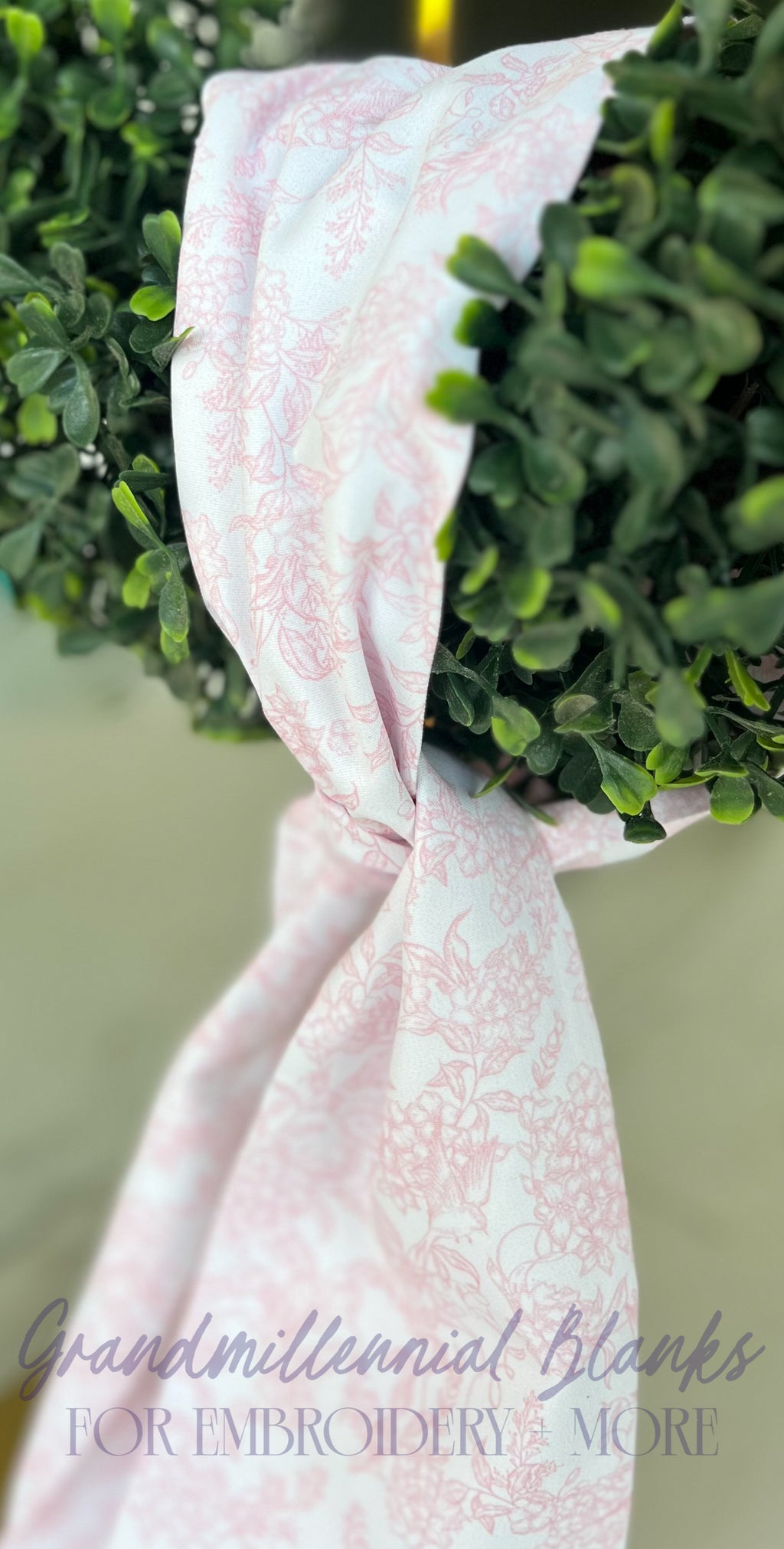 Wreath Sash, pink Ivy