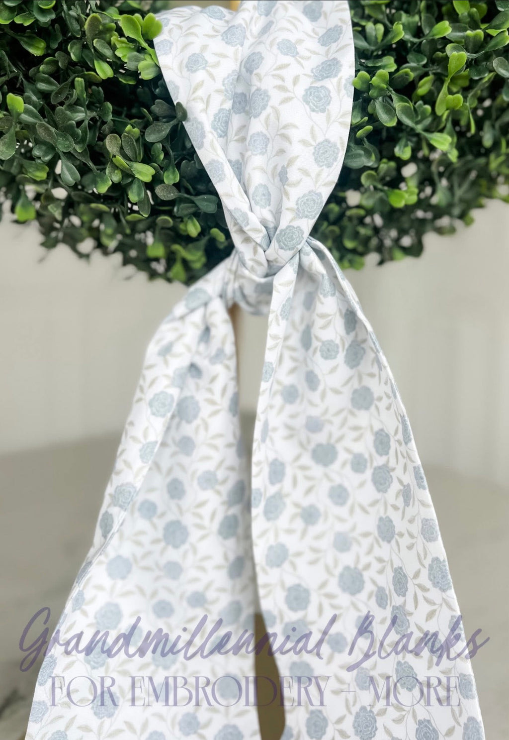 Wreath Sash, Blue Floral