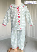 Holly Jolly Scalloped Pajamas, ADULT PREORDER