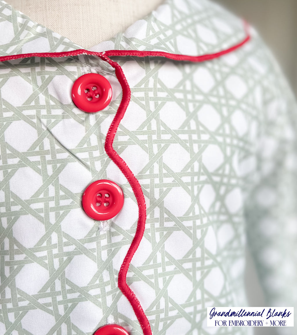 Holly Jolly Scalloped Pajamas, ADULT PREORDER
