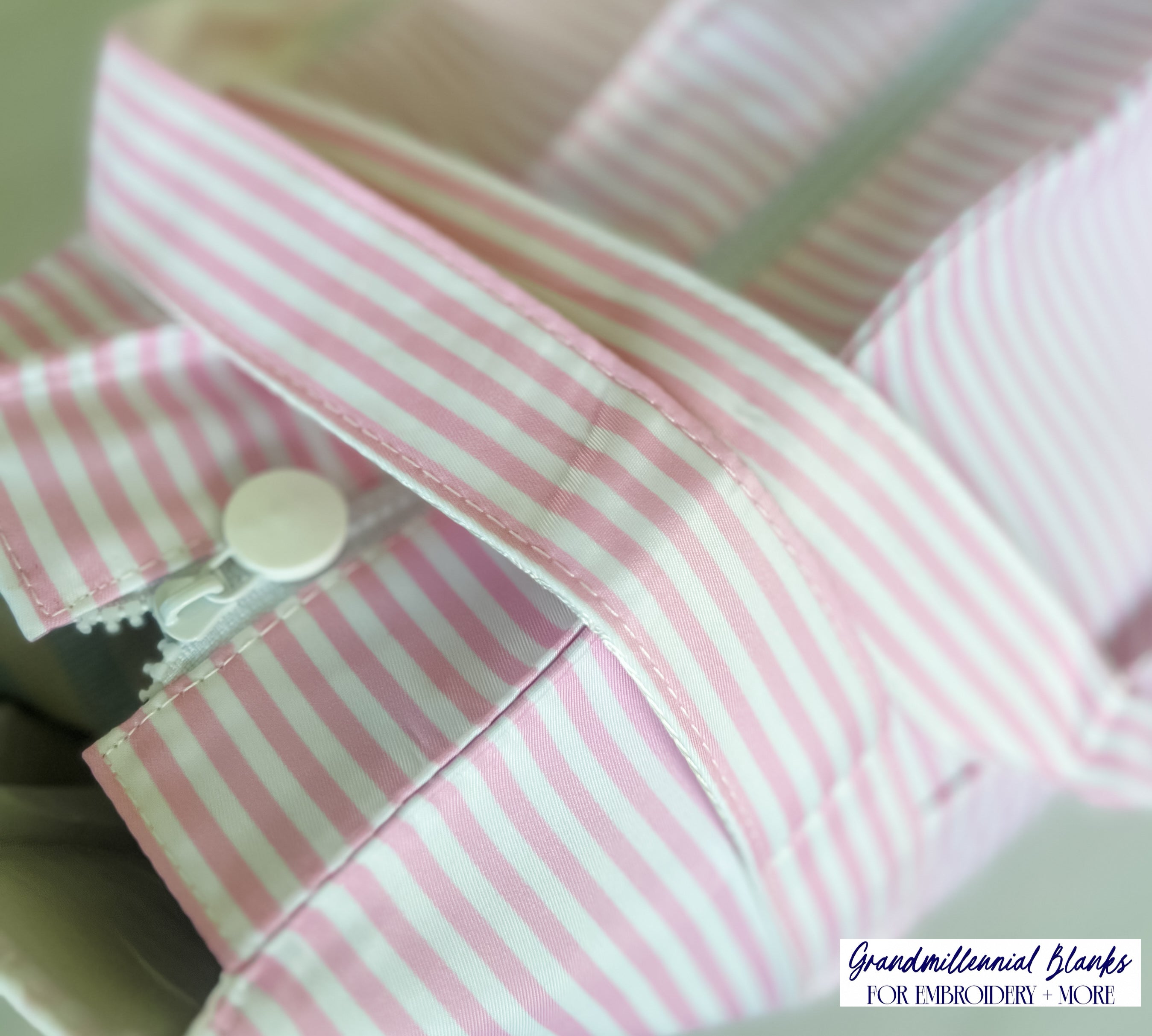Striped Nylon Tote, Pink